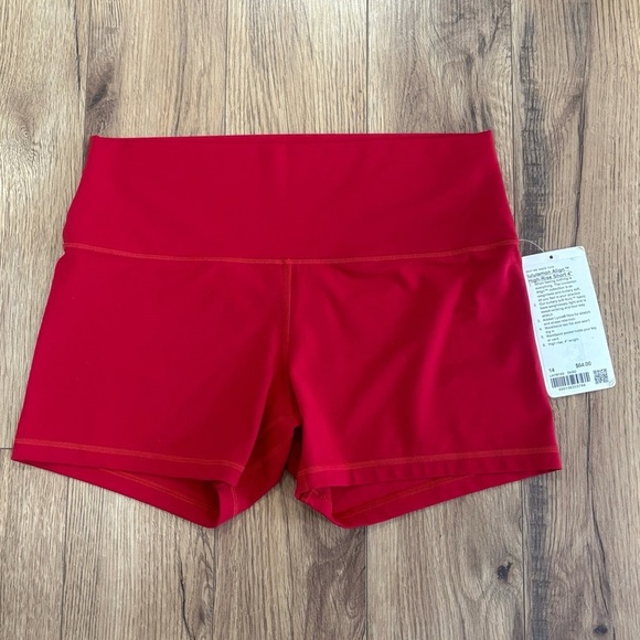 NWT Lululemon Align High Rise Shorts 4" In Dark Red Size 14 - Picture 2 of 6